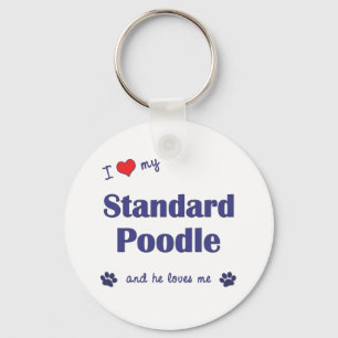 I Kärlek My Standard Pudel (Male Hund) Nyckelring