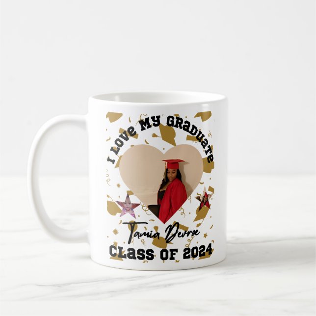 I Kärlek My Student 2024 Heart Kaffemugg (Vänster)