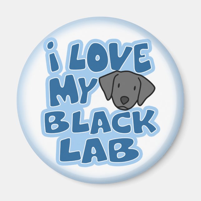 I Kärlek My Svart lab Magnet (Framsidan)