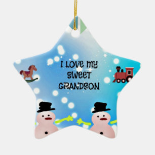 I Kärlek My Sweet Grandson Julgransprydnad Keramik
