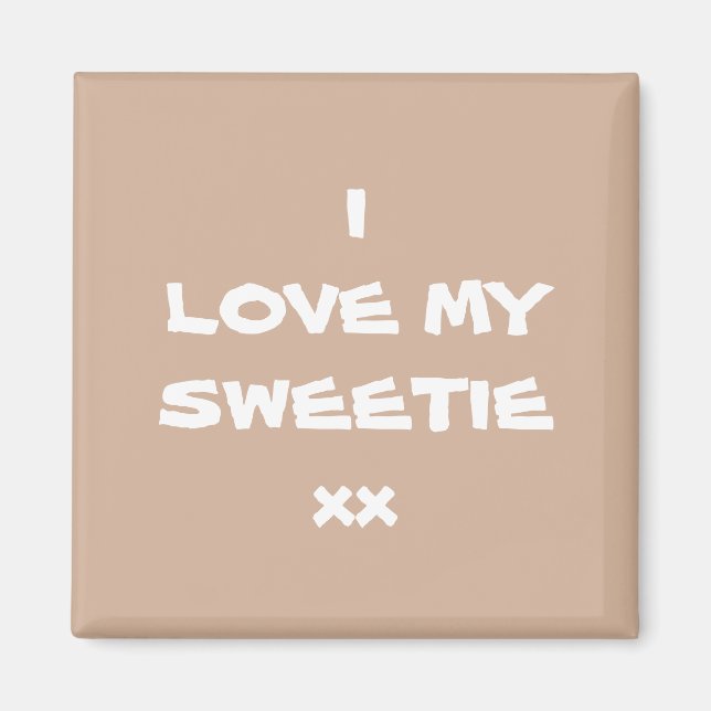 I KÄRLEK MY SWEETIE xx Rustic Coola Cute Fridge Magnet (Framsidan)