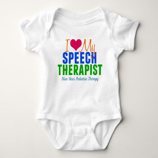 I Kärlek My Tal Therapist Cute Anpassningsbar SLP T Shirt (Framsida)