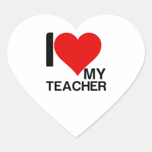 I KÄRLEK MY TEACHER HJÄRTFORMAT KLISTERMÄRKE