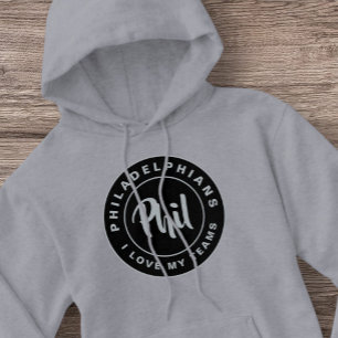 I Kärlek My Teams City Philly Brotherly Vintage Hoodie