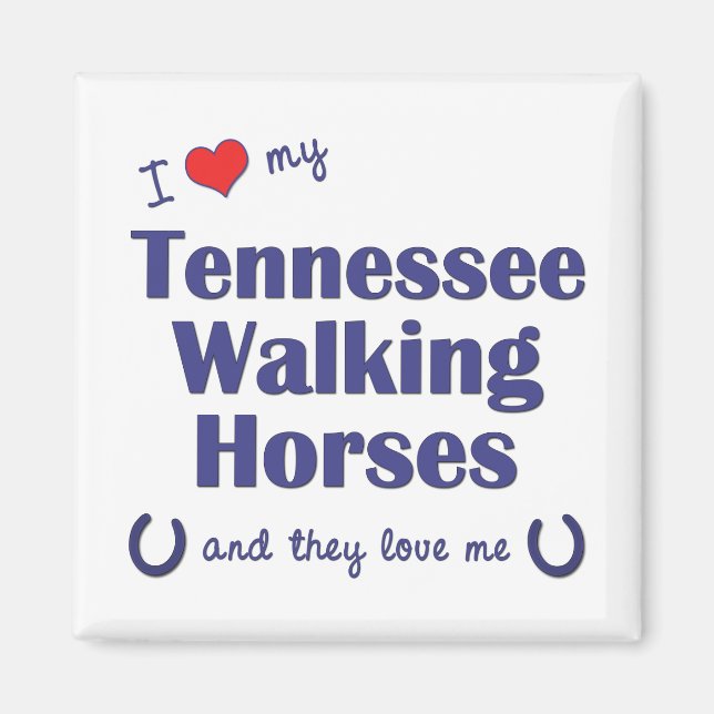 I Kärlek My Tennessee Walking Horses (Multi Horses Magnet (Framsidan)