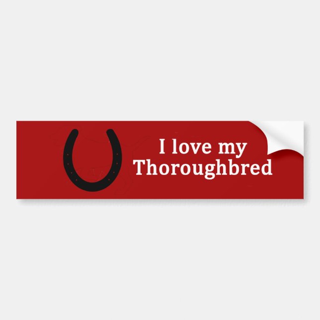 I Kärlek My Thoroughborn Horse Bildekal (Framsidan)