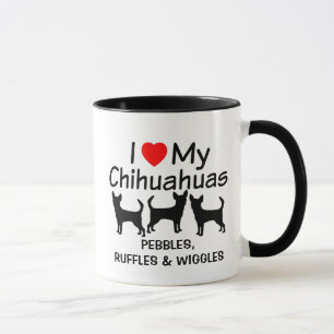 I Kärlek My Three Chihuahua Hundar Mugg