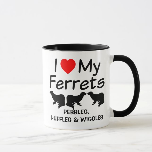 I Kärlek My THREE Ferrets Mugg (Höger)