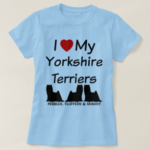 I Kärlek My THREE Yorkshire Terrier Hundar Tee