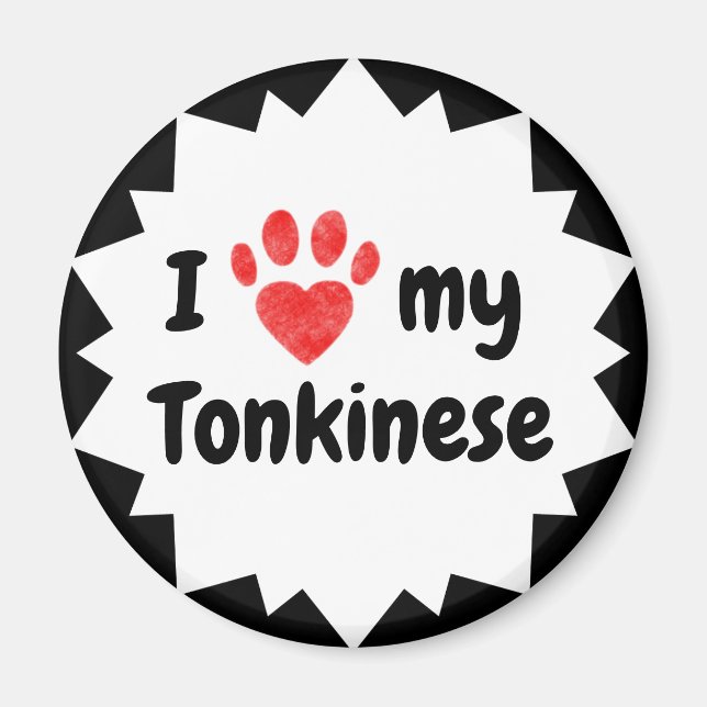 I Kärlek My Tonkinese Cat Magnet (Framsidan)