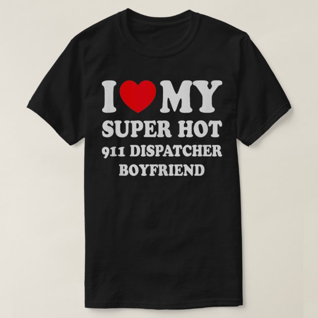 I Kärlek My Toppen 911 Dispatcher Boykompis Roligt T Shirt (Design framsida)