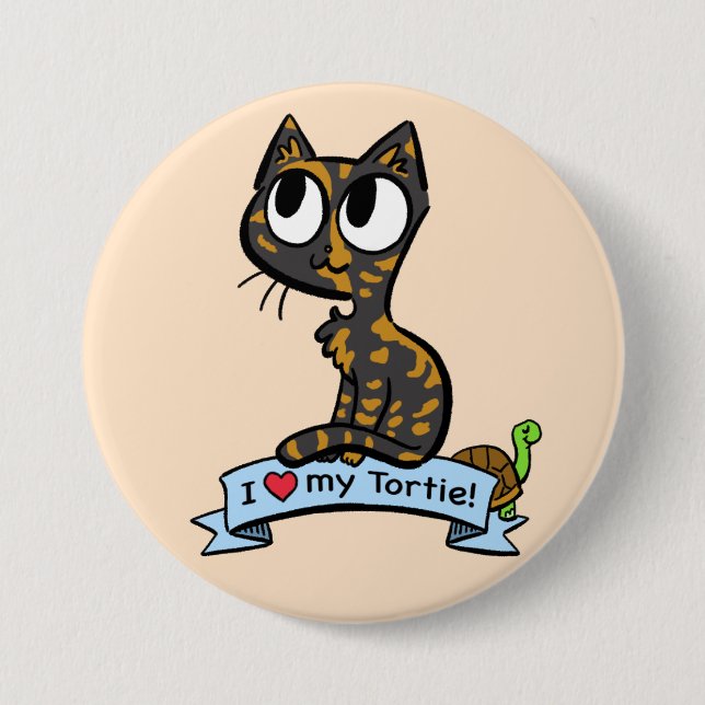 I Kärlek My Tortie Button Knapp (Framsida)