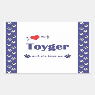 I Kärlek My Toyger (honkatt) Rektangulärt Klistermärke
