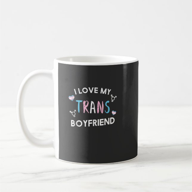 I Kärlek My Trans Boykompis HGBT Trans Pride Trans Kaffemugg (Vänster)