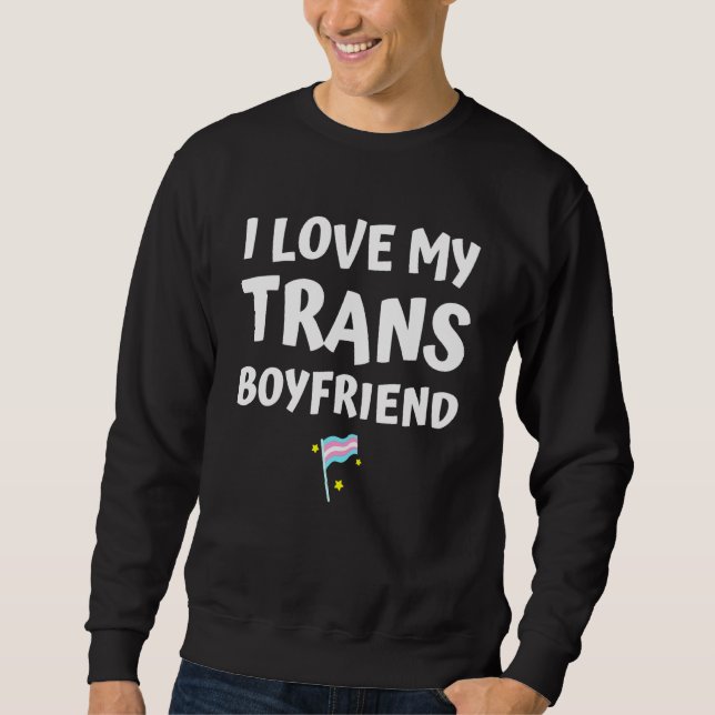 I Kärlek My Transgender Boykompis Pride Flagga Lgb Lång Ärmad Tröja (Framsida)