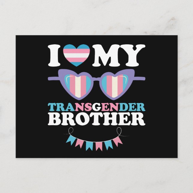 I Kärlek My Transgender Brother Family Trans-HGBTQ Vykort (Framsida)