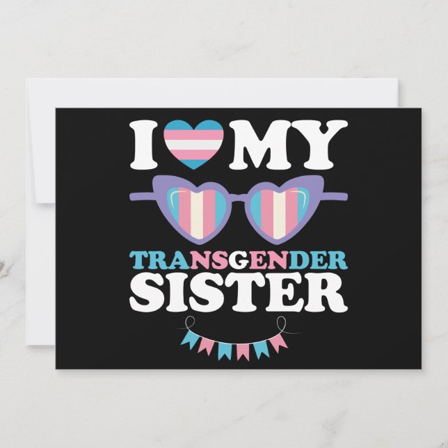I Kärlek My Transgender Sister Family Trans-HGBTQ Inbjudningar (Framsida)