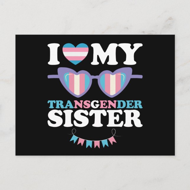 I Kärlek My Transgender Sister Family Trans-HGBTQ Vykort (Framsida)