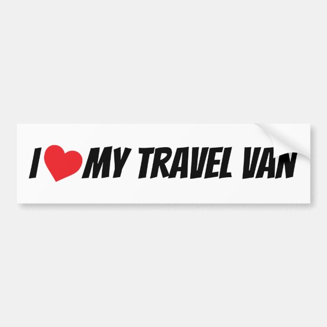 I Kärlek My Travel Van Kärlek Heart Bildekal (Framsidan)