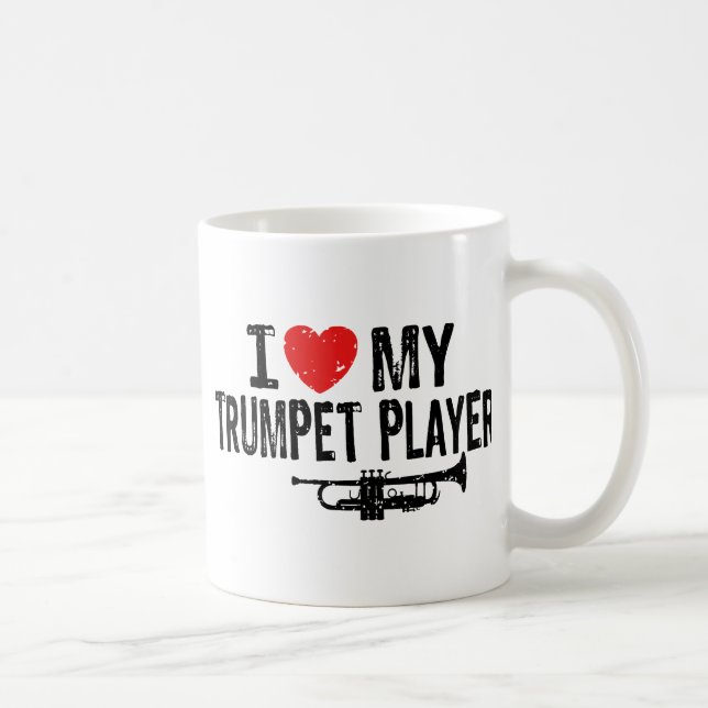 I Kärlek My Trumpet Player Kaffemugg (Höger)