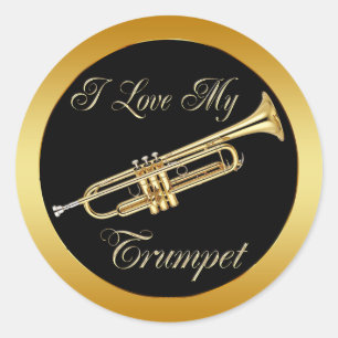 I KÄRLEK MY TRUMPET RUNT KLISTERMÄRKE