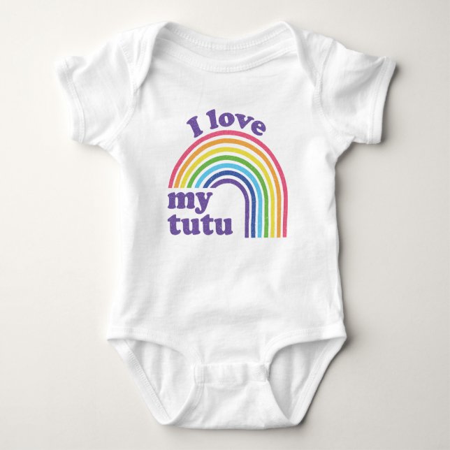 I Kärlek My Tutu - Cute Rainbow T Shirt (Framsida)