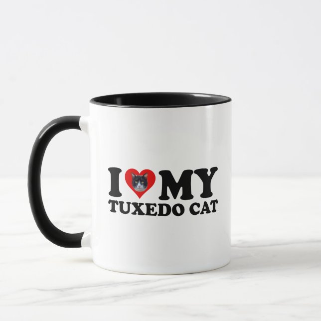 I Kärlek My Tuxedo Cat Mugg (Vänster)