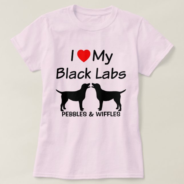 I Kärlek My TWO Black Labs Tee (Design framsida)