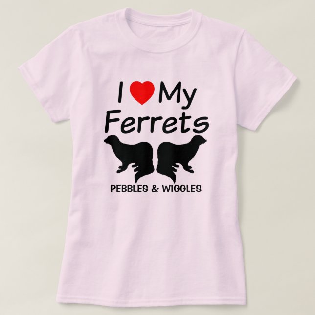 I Kärlek My TWO Ferrets Tee (Design framsida)