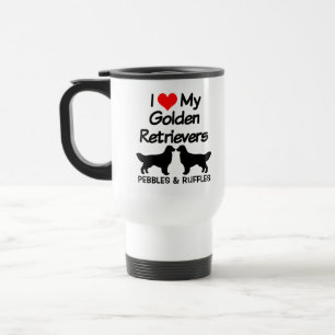 I Kärlek My Two Golden Retriever Hundar Silhouette Resemugg