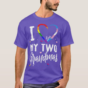 I Kärlek My Two Grandmas Lesbisk LGBTQ Rainbow Tra T Shirt