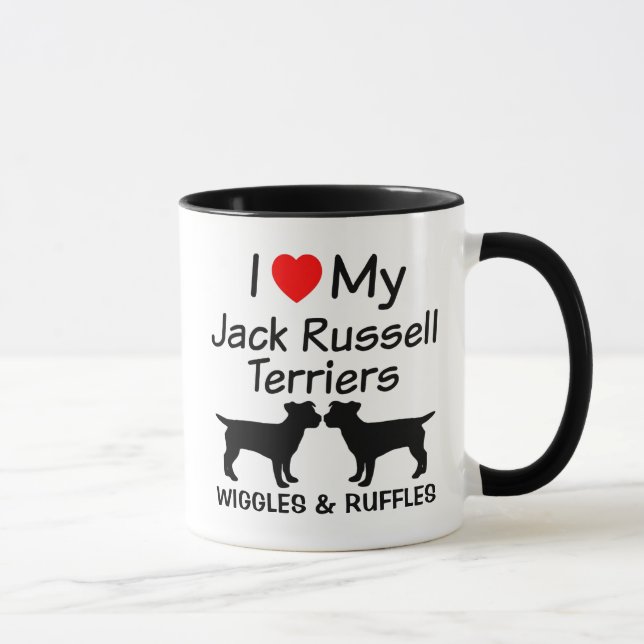 I Kärlek My Two Jack Russell Terrier Hundar Mugg (Höger)