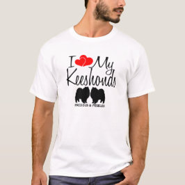 I Kärlek My Two Keeshond Hundar T-shirt