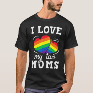 I Kärlek My Two Mammor LGB Pride Rainbow Pride Les T Shirt