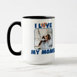 I Kärlek My Two Mammor med Pride Personalize Photo Mugg