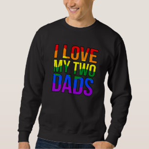 I Kärlek My Two Pappor Gay Lgbtq Pride Monet Suppo Lång Ärmad Tröja
