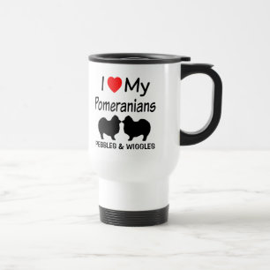 I Kärlek My TWO Pommern Hundar Mugg