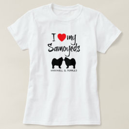 I Kärlek My Two Samoyed Hundar T-shirt