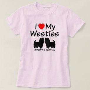 I Kärlek My Two Westie Hundar Tee