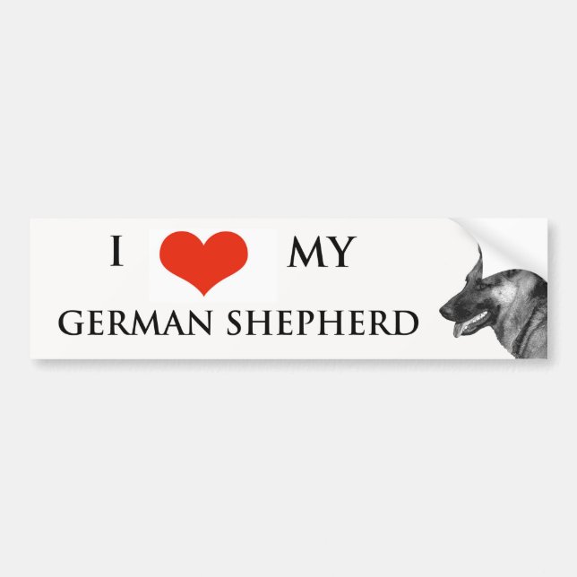I KÄRLEK MY TYMAN SHEPHERD BUMPER STICKER BILDEKAL (Framsidan)