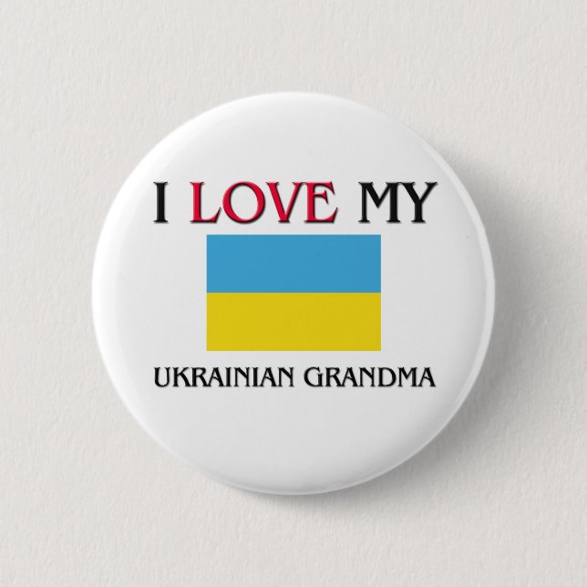 I Kärlek My Ukrainska Grandma Knapp (Framsida)