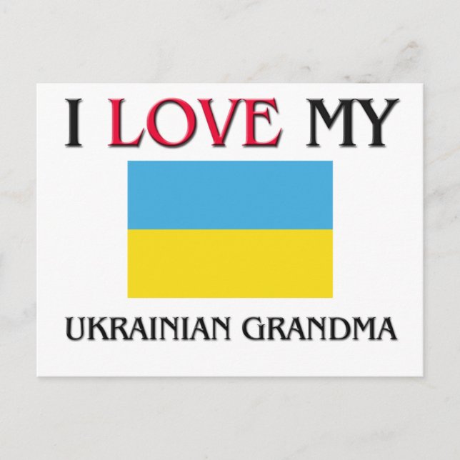 I Kärlek My Ukrainska Grandma Vykort (Framsida)