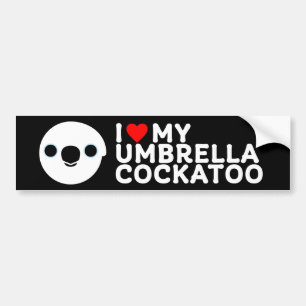I KÄRLEK MY UMBRELLA COCKATOO BILDEKAL