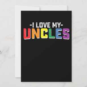 I Kärlek My Uncles Pride Gay Lesbisk Family Matchn Inbjudningar