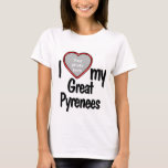 I Kärlek My Underbar Pyrenees Red Heart Hund Photo T Shirt<br><div class="desc">Den här roligtens t-shirt kommer att visa hur mycket du kärlekar dina Underbara Pyrenéer! Skjortan har en roligt hjärtformade fotodroppe i ram där du kan ladda upp ett foto av dina egna Underbara Pyrenéer. Hundälskarna kommer att falla i kärlek med roligtens anpassade t-shirt som gör att du kan ladda upp...</div>