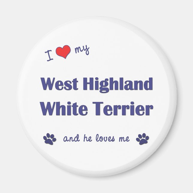 I Kärlek My Väster Highland White Terrier (Male Hu Magnet (Framsidan)