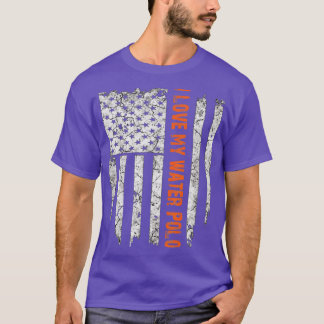 I Kärlek My Vatten Polo American Flagga T Shirt