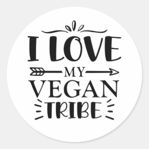 I Kärlek My Vegan Tribe Runt Klistermärke