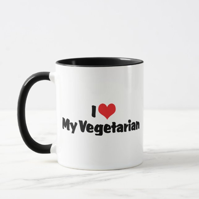 I Kärlek My Vegetarian Mugg (Vänster)