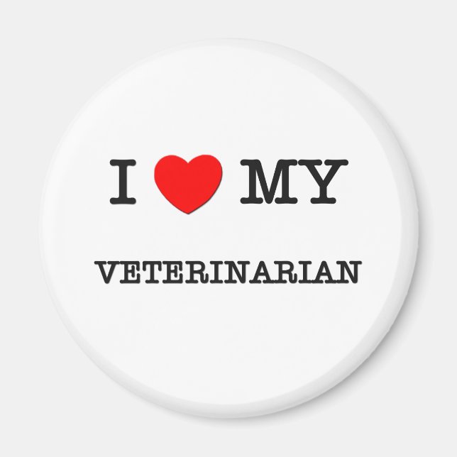 I Kärlek My VETERINARIAN Magnet (Framsidan)